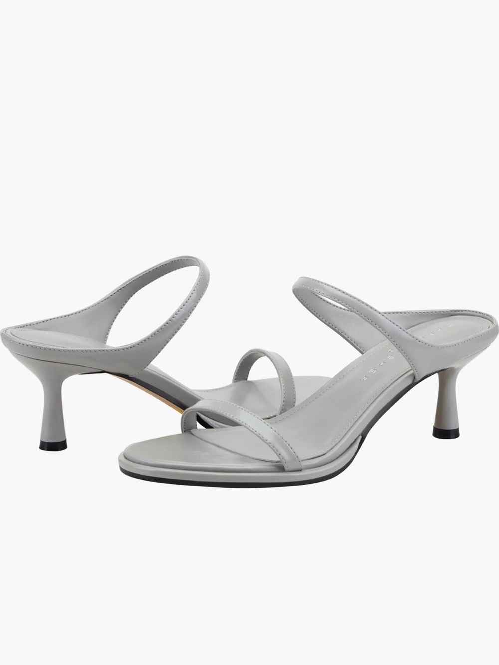 NWT, Marc Fisher Ltd.  Alonde Strappy Kitten Heel Sandals in Silver